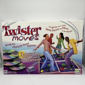 Twister Moves Mat Board Game with 3 CDs of music.  Complete 2003. Vtg. EUC